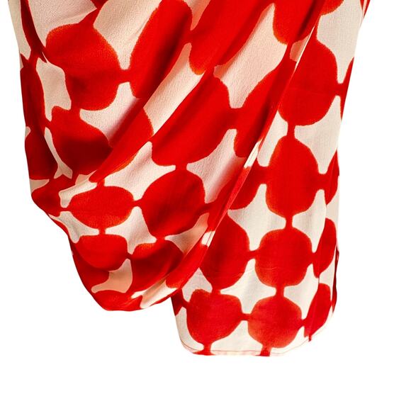 Anthropologie Maeve 100% Silk Draped Abstract Dot Blouse 8 - Picture 5 of 11